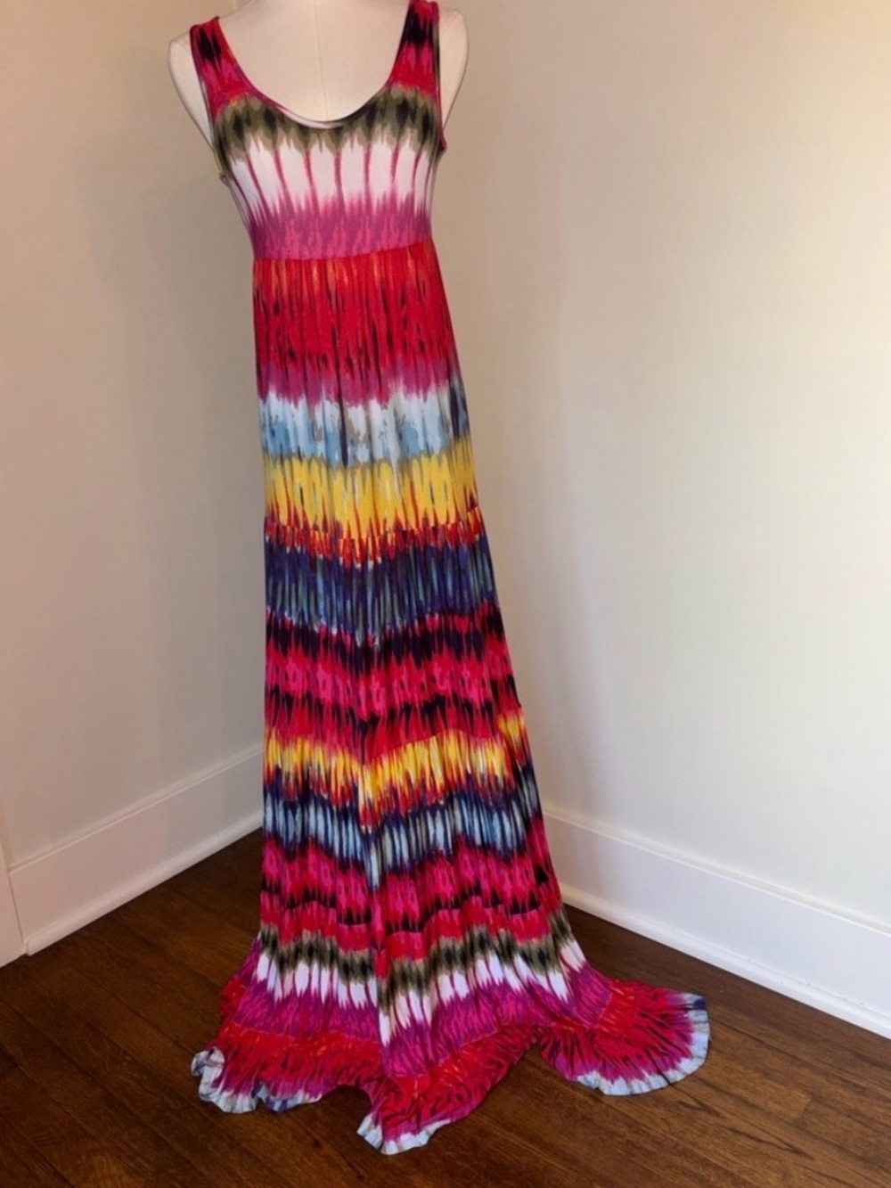 Torn by Ronnie KoboSleeveless Tie-Dye Maxi Dress in Multicolor